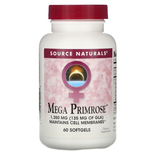 Source Naturals, Мега Примула 60 гелевых капсул