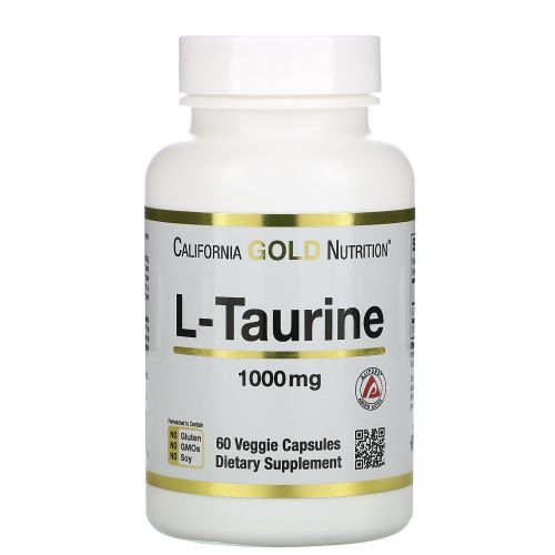 California Gold Nutrition, L-Taurine, 1000 mg, 60 Veggie Capsules