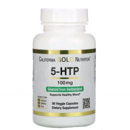 California Gold Nutrition, 5-HTP, поддержка настроения, 100 мг, 90 вегетарианских капсул