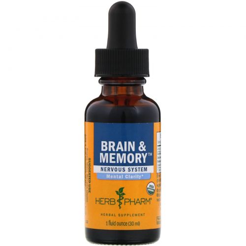 Herb Pharm, Brain & Memory (мозг и память), нервная система, 1 жидкая унция (30 мл)