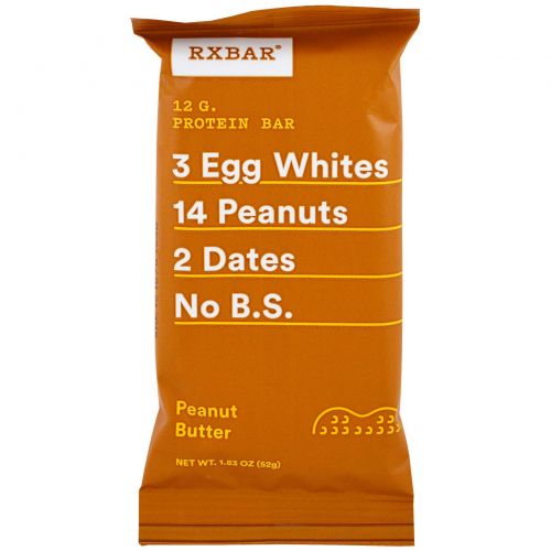 RXBAR, Protein Bars, Peanut Butter, 12 Bars, 1.83 oz (52 g) Each