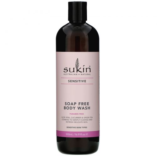 Sukin, Soap Free Body Wash, Sensitive, 16.91 fl oz (500 ml)