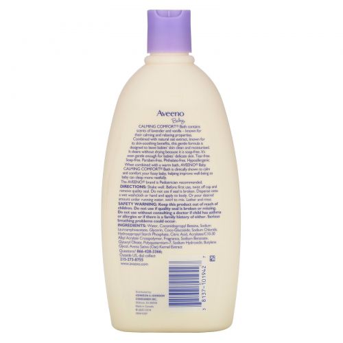 Aveeno, Baby, Calming Comfort Bath, лаванда и ваниль, 532 мл (18 жидких унций)