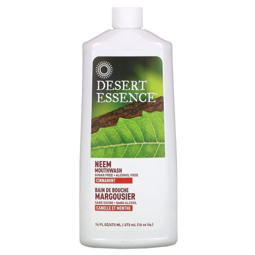 Desert Essence, Натуральный ополаскиватель для полости рта с нимом, Cinnamint, 16 унции (480 мл)