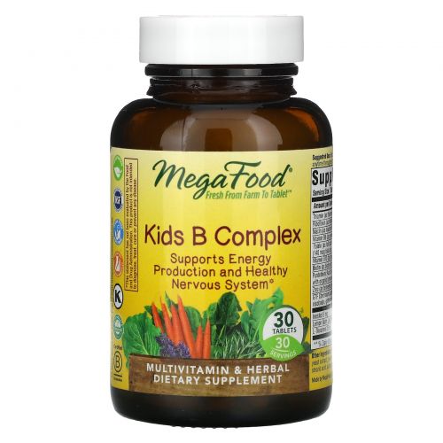 MegaFood, Kids B Complex, 30 Tablets