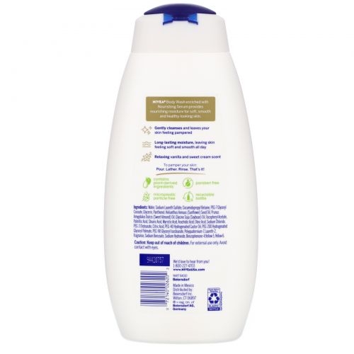 Nivea, Pampering Body Wash, Vanilla and Sweet Cream, 20 fl oz (591 ml)