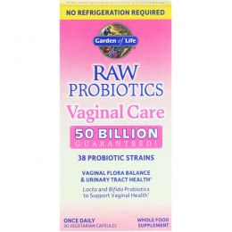 Garden of Life, Raw Probiotics Vaginal Care, 30 вегетарианских капсул