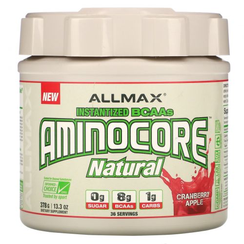 ALLMAX Nutrition, Aminocore Natural, Instantized BCAAs, Cranberry Apple, 13.3 oz (378 g)