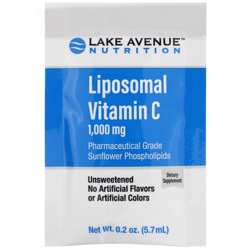 Lake Avenue Nutrition, Liposomal Vitamin C, Unflavored, 1,000 mg , 30 Packets, 0.2 oz (5.7 ml) Each