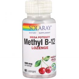 Solaray, Methyl B-12, Cherry , 5000 mcg, 60 Lozenges