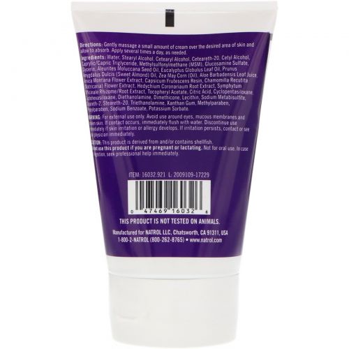 Natrol, MSM с кремом глюкозамина, 4 жидких унций