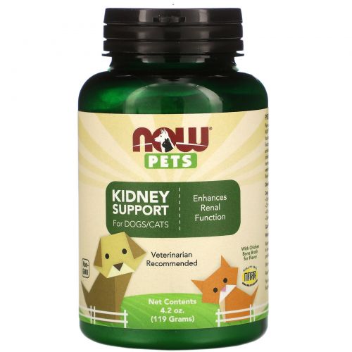 Now Foods, Pets, Kidney Support Powder for Dogs & Cats, 4.2 oz (119 g)