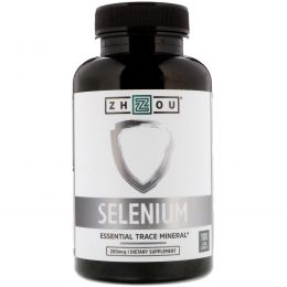 Zhou Nutrition, Selenium, Essential Trace Mineral, 200 mcg, 100 Veggie Capsules