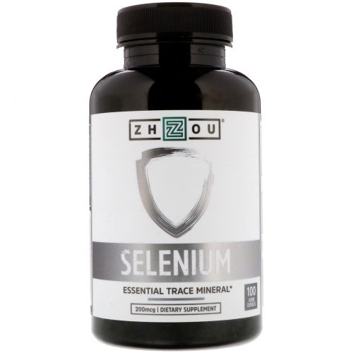 Zhou Nutrition, Selenium, Essential Trace Mineral, 200 mcg, 100 Veggie Capsules