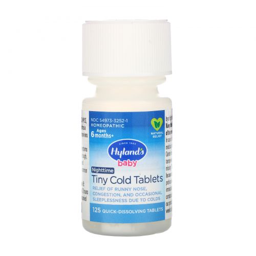 Hyland's, Baby, Nighttime Tiny Cold Tablets, Ages 6 months+, 125 Quick-Dissolving Tablets