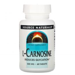 Source Naturals, L-карнозин, 500 мг, 60 таблеток