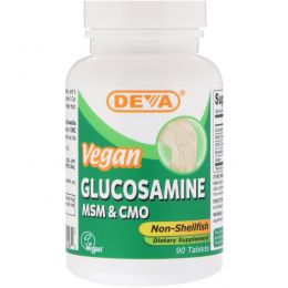 Deva, Глюкозамин, МСМ и СМО, Веганский продукт, 90 таблеток