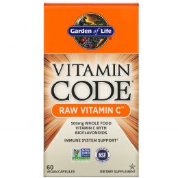 Garden of Life, Vitamin Code,  витамин С из сырых продуктов, 60 веганских капсул