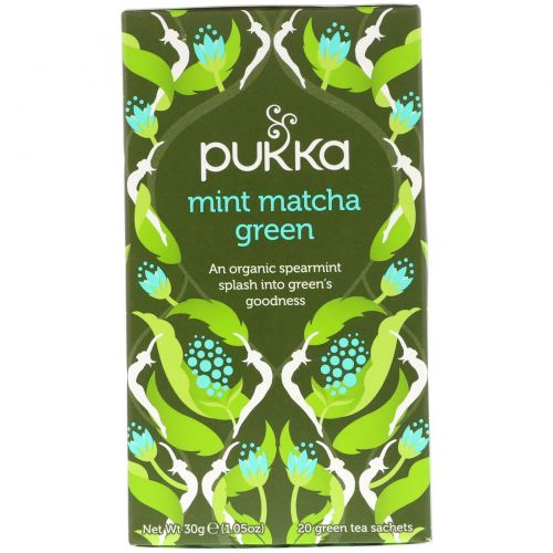 Pukka Herbs, Mint Matcha Green Tea, 20 Green Tea Sachets, 0.05 oz (1.5 g) Each