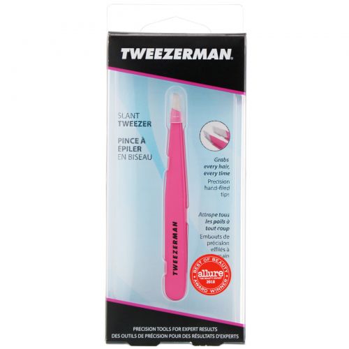 Tweezerman, Slant Tweezer, Pretty In Pink, 1 Count