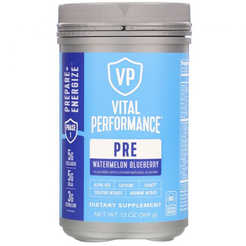 Vital Proteins, Performance, PreWave, натуральные арбуз и черника, 369 г (13 унций)