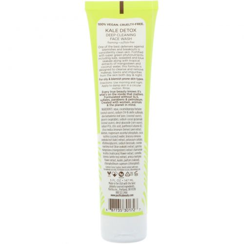 Pacifica, Kale Detox Deep Cleansing Face Wash, 5 fl oz (147 ml)