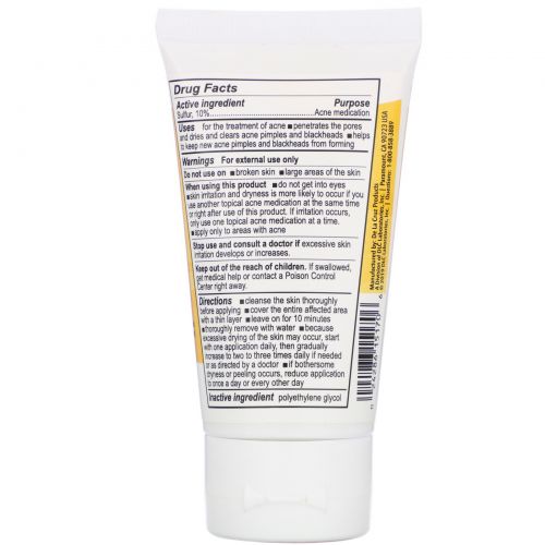 De La Cruz, Ointment, Acne Treatment with 10% Sulfur, Maximum Strength, 2.6 oz (74 g)