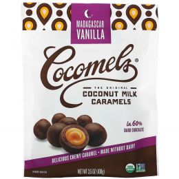 Cocomels, Органическая, карамель с кокосовым молоком, кусочки, ваниль, 3,5 унц. (100 г)