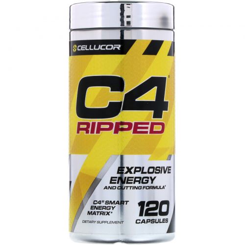 Cellucor, C4 Ripped, взрывная энергия, 120 капсул