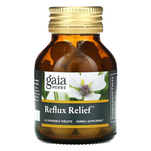 Gaia Herbs, Reflux Relief, 45 Easy Dissolve Chewable Tablets