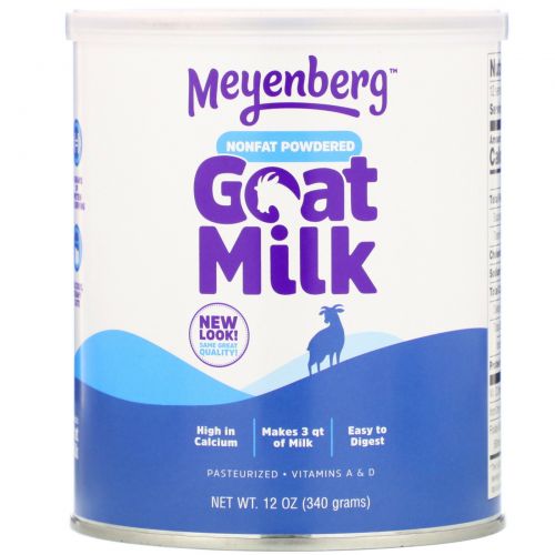 Meyenberg Goat Milk, Meyenberg Goat Milk, Обезжиренное сухое козье молоко, 12 унций (340 г