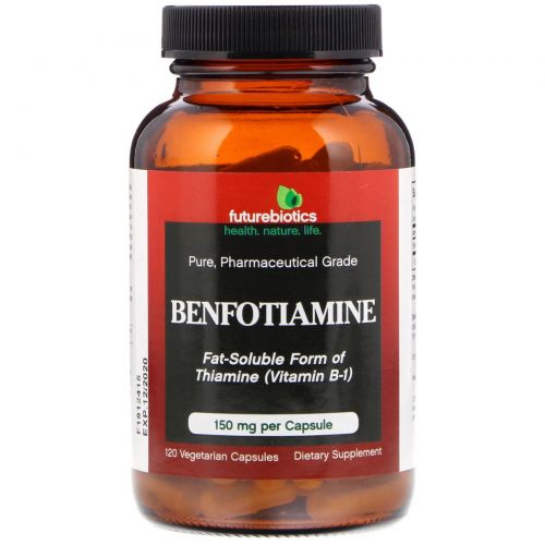 FutureBiotics, Benfotiamine, Fat-Soluble Form of Thiamine(Vitamin B-1), 120 Vegetarian Capsules