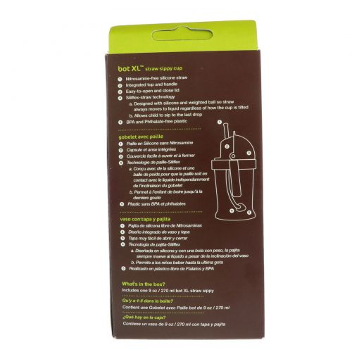Zoli, Bot XL, Straw Sippy Cup, Green, 9 oz