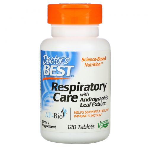 Doctor's Best, Respiratory Care with Andrographis Leaf Extract, 120 Tablets