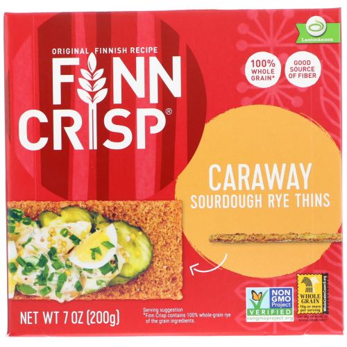 Finn Crisp, Тонкие хрустящие хлебцы с тмином, 7 унций (200 г)