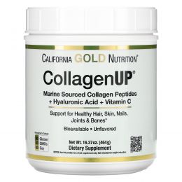 California Gold Nutrition, CollagenUP™ 5000, Marine-Sourced Collagen Peptides + Hyaluronic Acid & Vitamin C, 16,26 унций (461 г)