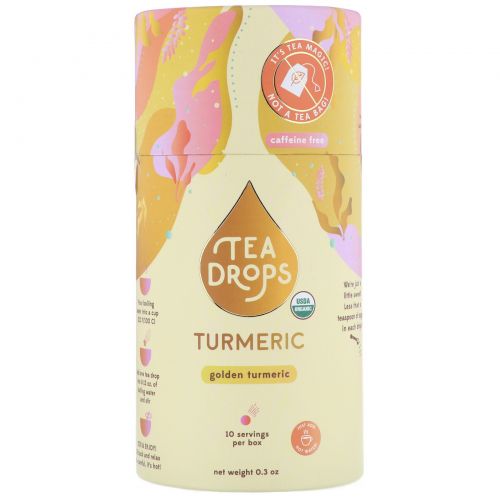 Tea Drops, Turmeric, Caffeine Free,  0.3 oz