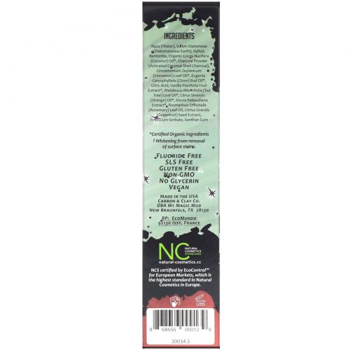 My Magic Mud, Activated Charcoal, Fluoride-Free, Whitening Toothpaste, Cinnamon Clove, 4 oz (113 g)