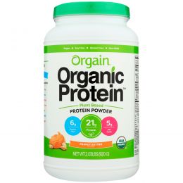 Orgain, Organic Protein Plant Based Powder, Peanut Butter, Net Wt 2.03 lb (920 g)