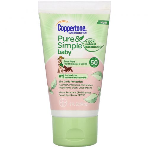 Coppertone, Baby, Pure & Simple, Sunscreen Lotion, SPF 50, 2 fl oz (59 ml)
