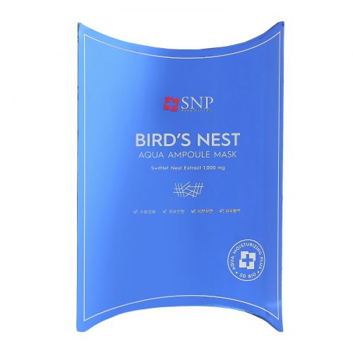 SNP, Bird's Nest Aqua Ampoule Mask, 1000 mg, 10 Packets