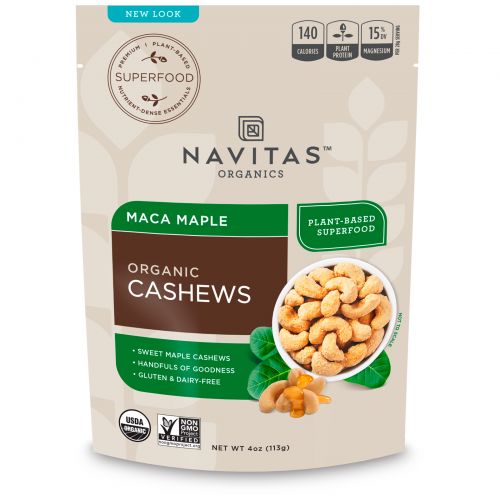 Navitas Organics, Суперпродукты+ кешью, мака и клен, 4 унции (113 g)