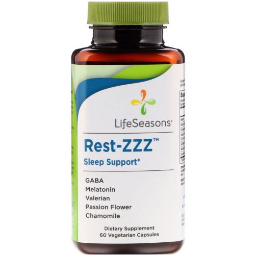 LifeSeasons, Снотворное Rest-ZZZ, 60 вегетарианских капсул