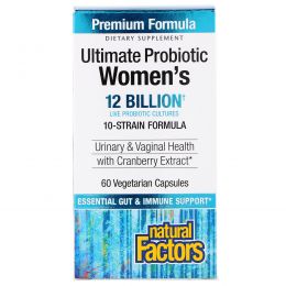 Natural Factors, Абсолютный пробиотик, женская формула, 60 вегетарианских капсул