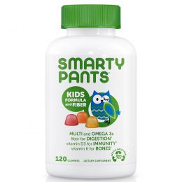 SmartyPants, Kids Complete + мультиволокна + омега-3 + витамин D, 120 вкусных жевательных конфет