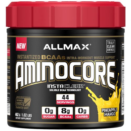 ALLMAX Nutrition, Aminocore, Max Strength BCAAs, 8G BCAAS, 0 Sugar, Gluten Free, Non-GMO, Pineapple Mango, 1 lbs. (462 g)