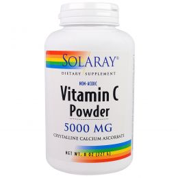 Solaray, Витамин С в порошке, 5000 мг, 8 унций (227 г)
