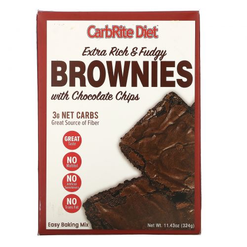 Universal Nutrition, CarbRite Diet, Extra Rich & Fudgy Brownies with Chocolate Chips, Maltitol-Free, 11.43 oz (324 g)