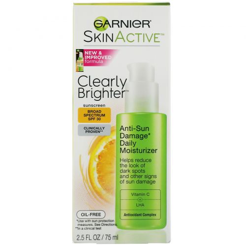 Garnier, SkinActive, Clearly Brighter, Anti-Sun Damage Daily Moisturizer, SPF 30, 2.5 fl oz (75 ml)