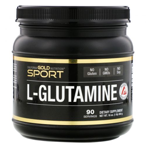 California Gold Nutrition, SPORT, AjiPure, Pure L-Glutamine Powder, 16 унций (454 г)